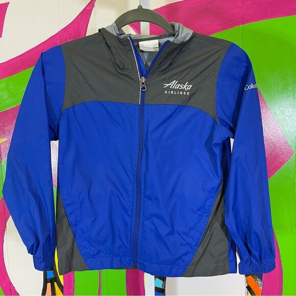 Columbia Windbreaker, Alaska Airlines Embroidered. Size Small (8). New Condition - Picture 1 of 5